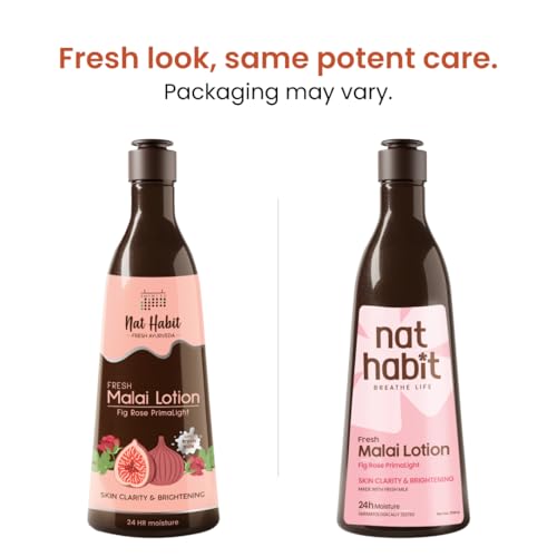 Image of Nat Habit Fresh Whipped Body Lotion, Fig Rose PrimaLight Fresh Malai Lotion, For Skin Brightening & 24HR Moisture Protection, 250 ml (Pack of 1)