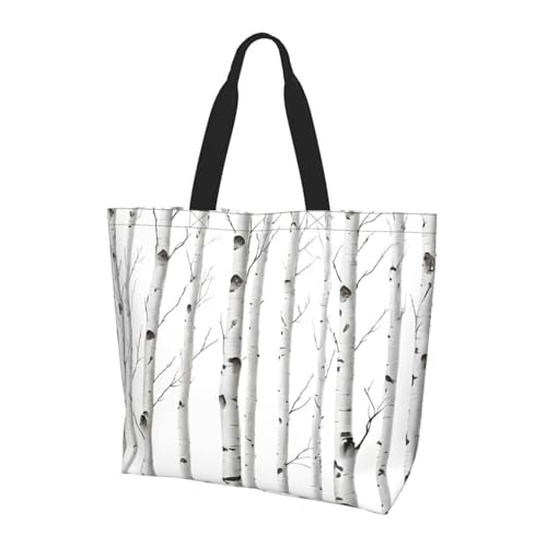 Bolsa De Mano Abedul Impreso Bolso Portátil Moda Bolsos Para Shopping Mujer Picnic
