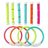 BELLOCHIDDO Diving Rings & Sticks Set - Underwater Training Pool Toys for Kids Ages 4-8, Summer Water Games Gift with Fun Accessories