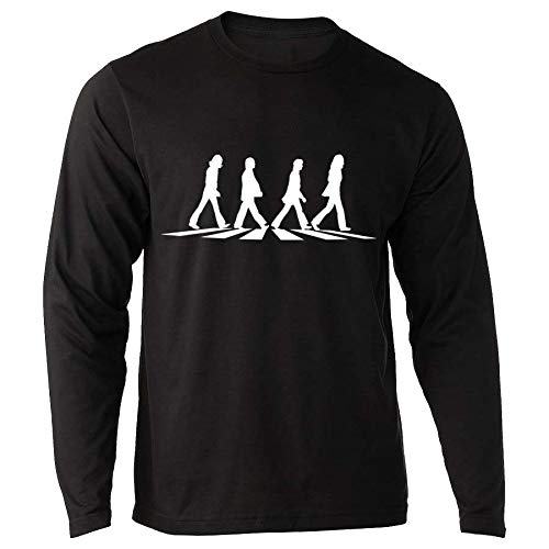Long Sleeve Abbey Road Tshirt Black Crosswalk Merchandise Memorabilia Vinyl Album Record Iconic T-Shirt Band Pepper CD Men Women Ladies Girls LTS1BWS - Les Beatles, Paul McCartney, John Lennon, RIngo Starr, George Harrison Long Sleeve Abbey Road Tshirt Black Crosswalk Merchandise Memorabilia Vinyl Album Record Iconic T-Shirt Band Pepper CD Men Women Ladies Girls LTS1BWS – Image 3