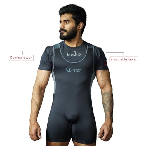 Image of Powerlifting Singlet, Competition-Ready IPF Standard Gym Suit, 4-Way Stretch Compression Fabric, Non See-Through, for Squats Deadlifts Bench Press