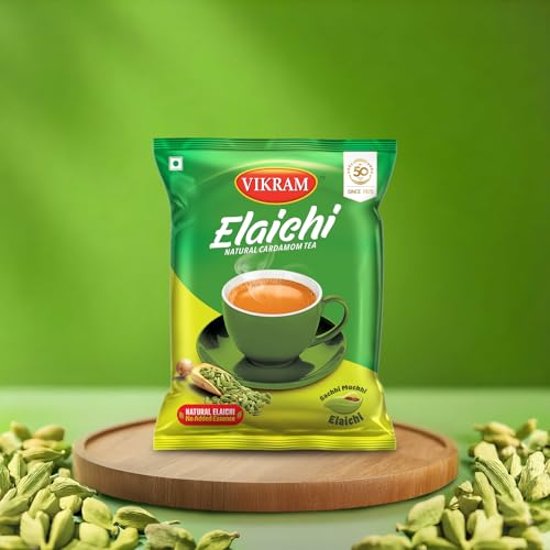 Image of VIKRAM Elaichi CTC Tea | 100% Natural Ground Cardamom blended with Assam Tea | Flavorful, and Aromatic Blend Perfect for a Bold and Refreshing Brew | No Added Essence 250g