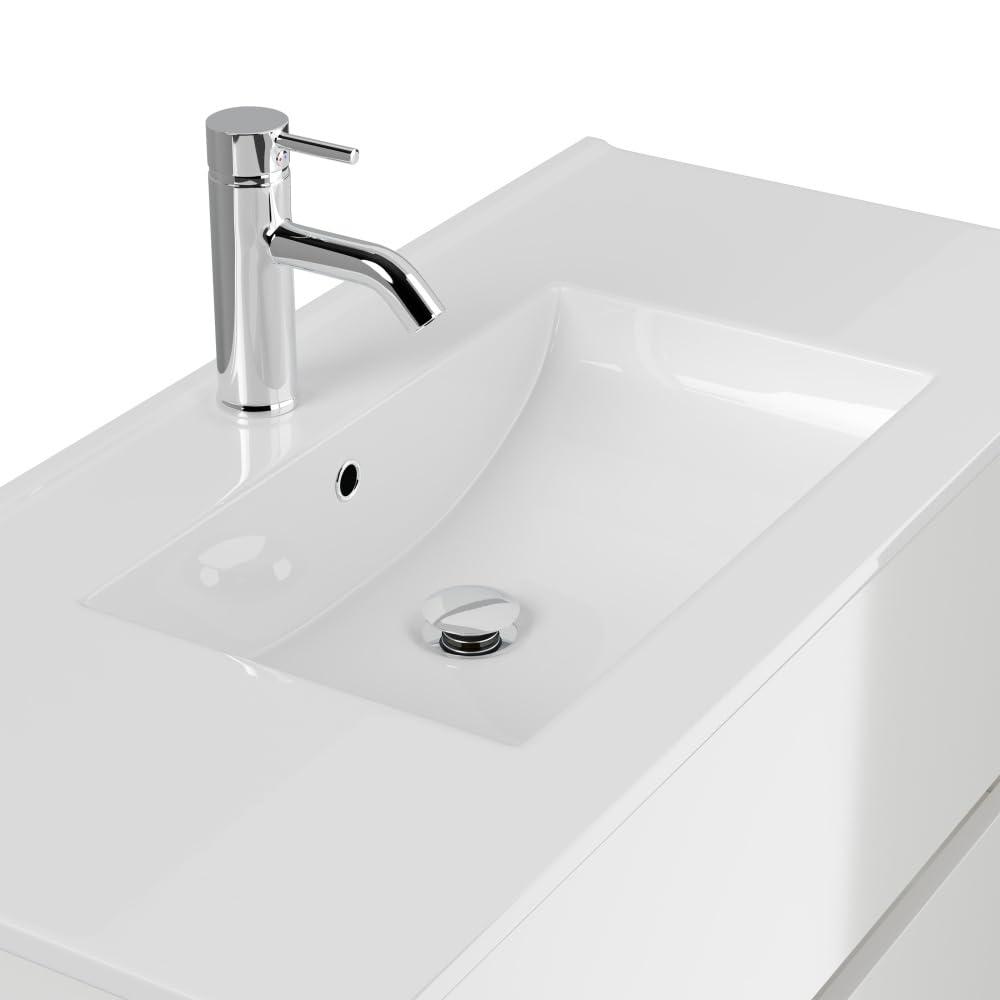 Badmöbel Set Taifun 3tlg. 100 cm mit LED Spiegel & Hochschrank