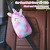 FIODAY Car Seat Belt Covers for Kids Unicorn Seat Belt Pillow Soft Seat Belt Cushion Adjust Seat Strap Pillow Head Neck Support for Children Boys Girls Travel