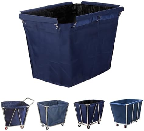 Extra Large Commercial Laundry Hamper Liner Bags - Heavy-Duty Oxford Cloth, Machine Washable, with Metal Iron Hook & Plastic Lock for Hotel Room Trolley Replacement