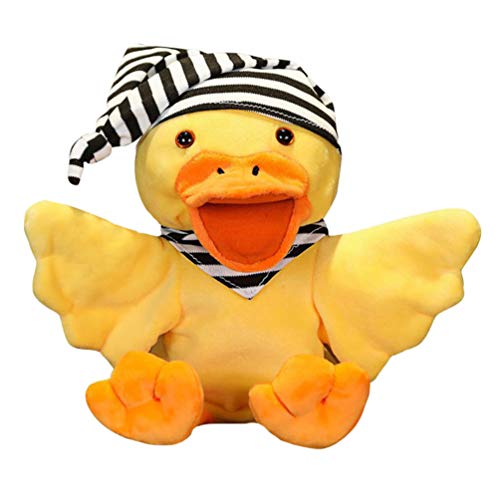 Kisangel Fantoches de pelúcia de pato amarelo para crianças, animais de fazenda de pelúcia, fantoche