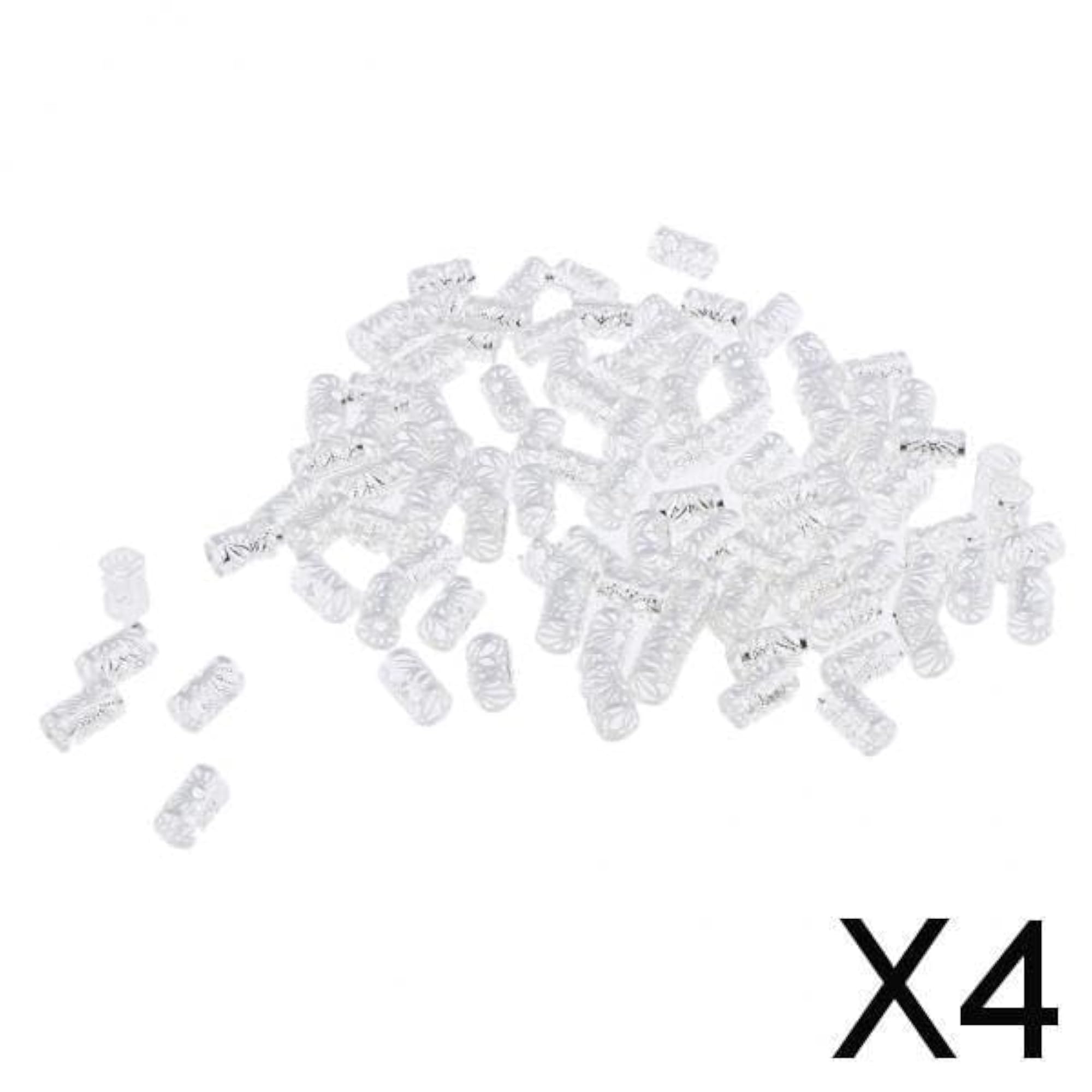 4x100pcs Aluminum Dreadlock Beads Cuff for DIY Hairstyle