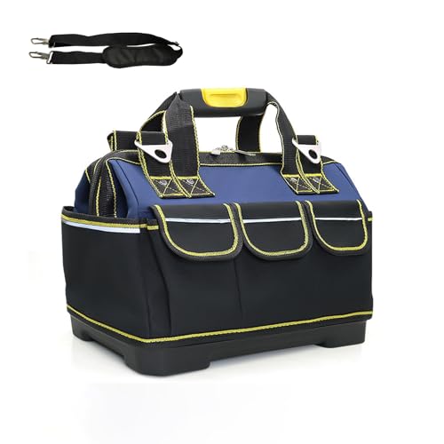 Tool Bag Organiser, Muti-Purpose Tool Bags Heavy Duty,Tool Storage Bag with Adjustable Shoulder Strap with Shoulder Strap, 17 Inch, Blue