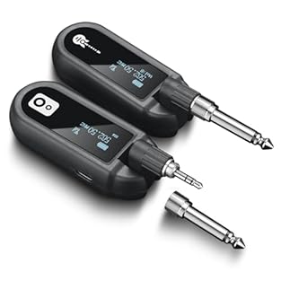 🎸 High end wireless system: Compared to 2.4GHz wireless systems, UHF wireless guitar transmitters and receivers have excellent performance and stronger anti-interference ability, making them essential items for guitarists! 🎸 Clear signal transmission...