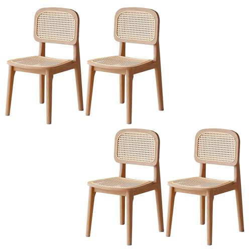 Baodiale Esszimmerstühle, 4er-Set, Rattanstühle im Vintage-Stil mit...