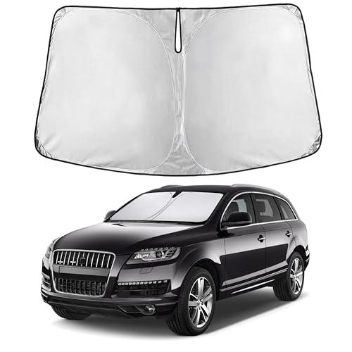 Image of EcoNour Windshield Sunshade for Audi Q7 2008-2013 2014 2015, Sun Visor for Front Windshield & Window Sun Shade Cover, UV Heat Blocker & Protector, Car Accessories