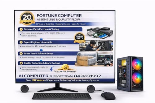 Image of TECNICO AI Ready Desktop PC - Core i5-3470 3.2GHz, 8GB RAM, 128GB SSD + 500GB HDD, 20inch Monitor, Windows 11, WiFi - Supports AI Tools Like ChatGPT for Office, Study & Business