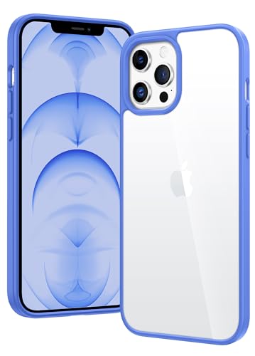 Image of FNTCASE for iPhone 12 Pro-Max Case: Clear Phone Cases Compatible with Magsafe Slim Anti Yellowing Military Grade Drop Protection Rugged Protective Transparent Cell Phone Cover (D-Ultramarine)