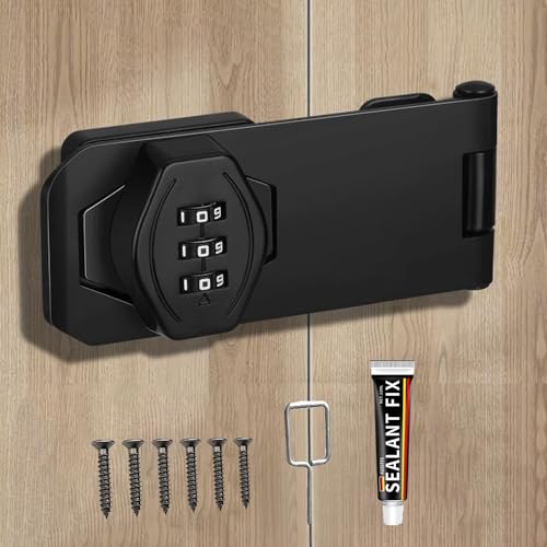 MHMondawn Fechadura de combinação de 3 dígitos, armadilha, fechadura para portas de armário, fechadura de combinação de 4 polegadas, fechadura de armário para portas pequenas, fechadura de cómoda
