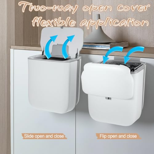 Caneca de basura plegable para cocina 10 litros blanca miniatura 4