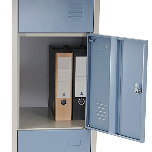 Mendler Schließfach Boston T163, Schließfachschrank Wertfachschrank Spind, Metall 180x38x45cm - blau