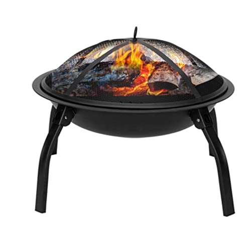 GYMX Parrilla De Barbacoa Plegable, Parrilla De Barbacoa Portátil Al Aire Libre, Estufa De Calefacción De Carbón Redonda De 22", Resistencia a La Abrasión Resistente a Los Arañazos De La Salud Cover