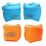 2-4 Pcs Inflatable Arm Swimming Floaties Bands, Floatation Water Wings, Swimming Arm Ring Floatie for Children...