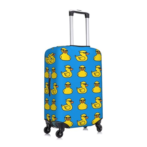 Cartoon Cute Duck With Glasses_A Luggage Cover Protector Anti-Scratch Washable Fits 18-32 Inch Luggage-X-Large3