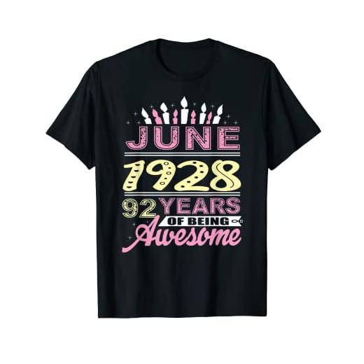 Junio 1928 92 años 92 cumpleaños vela romántica mujeres Camiseta