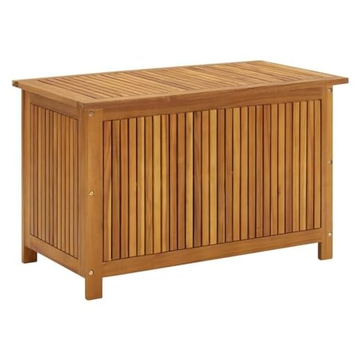 vidaXL Solid Acacia Wood Garden Storage Box Outdoor Indoor Chest Furniture Pillow Blanket Wooden Water-resistant Box Home Entryway Hallway