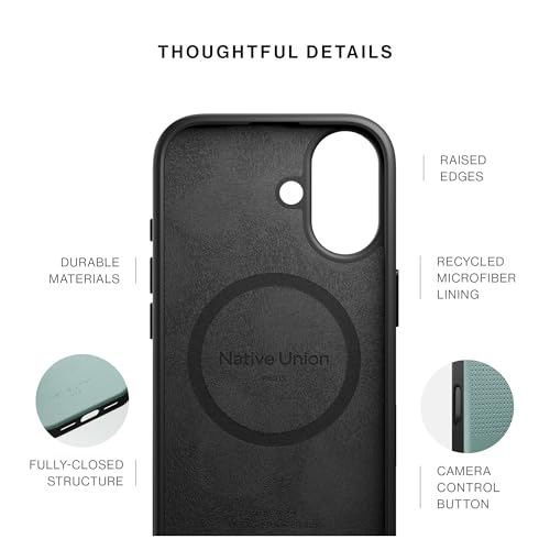 Image of Native Union Active Case - MagSafe Compatible with Built-in Magnets - Rugged Design - Recycled Materials - Ultra-Durable Drop Protection up to 10ft / 3m for iPhone 17 (Slate Green)