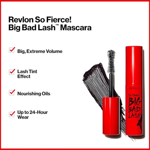 Image of Revlon So fierce Big Bad lash mascara for volumized, and lifted Lashes, Upto 24Hr Wear, Blackest Black, 0.35oz (Pack of 2)