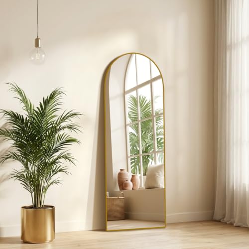 NBGV 57"x17" Floor Mirror Full Length, Arched Full Length Mirror Gold - image 8