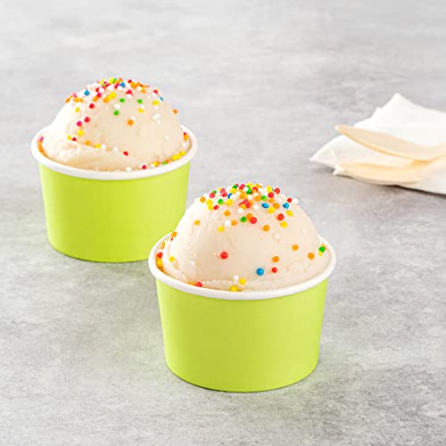 Image of Restaurantware Coppetta 3 Ounce Paper Cups, 50 Durable To Go Cups - Lids Sold Separately, Disposable, Green Paper Dessert Cups, Freezable, For Cafes And Restaurants (Pack of 2)