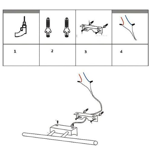 CroLED 8W 36 LED 5050 SMD Lámpara de Pared para Baño Espejo Aplique 6500K Luz Blanco Acero Inoxidable