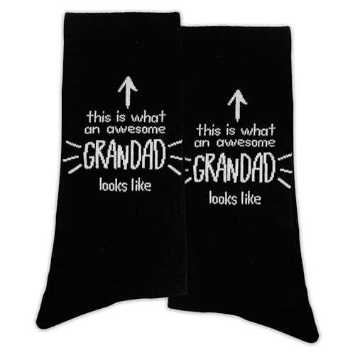 XZMBQ ‘This Is What An Awesome Grandad Looks Like’ Novelty Socks Gifts for Grandfather, Gifts for Birthday, Christmas, Father’s Day, etc.(043)