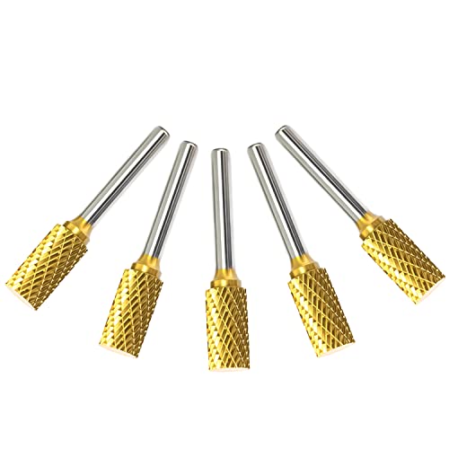 Sa-5 5Pcs Tungsten Carbide Burr Tin Rotary File Cylindrical Shape Double Cut For Die Grinder Drill Bits 1/4'' Inch Diameter Of Shank And 1/2'' Inch Diameter Of Cutter 1'' Inch Cutter Length #TOP4