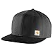 Carhartt Gorra de ala plana Firm Duck para hombre, Negro -, talla única