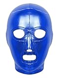 YOOJIA Metallic Glossy Luchador Wrestling Mask, Adult Mexicana Lucha Libre Masks Wrestler Headgear Royal Blue One Size