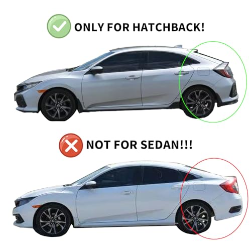 Image of Window Visors Rain Guards Shield for 2016-2021 Honda Civic Hatchback, Out-Channel Window Vent Wind Deflectors Visors Shades for 16-21 Civic (Not for Sedan
