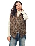 Aukmla Women's Faux Fur Vest Short Sleeveless Coat Jacket Winter Warm Waistcoat Outwear for Spring Autumn and Winter (Small, Brown)