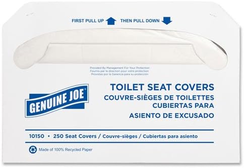 Toilet Seat Covers, 250 Toilet Seat Covers, 10 PK/CT, White, Sold as 1 Carton - Genuine Joe * Toilet Seat Covers, 250 Toilet Seat Covers, 10 PK/CT, Wh