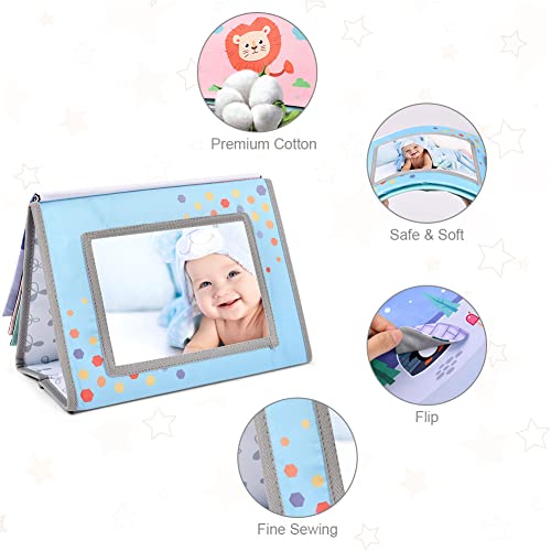Aolso Infant Tummy Time Soft Books - Double Sided Activity Book with Safe Mirror, Newborn Sensory Play Toys 0 months+ - Image 3