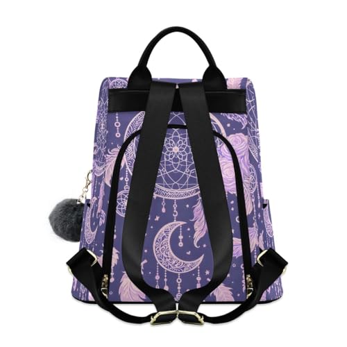 Image of ALAZA Dream Catcher Roses Leaves and Feathers Trips Hiking Camping Rucksack Pack for Women
