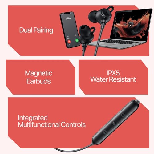 Image of boAt Rockerz Bold Wireless Neckband with 30H Playback, 10mm Drivers, ENx Clear Calls & Beast Mode (60ms Low Latency) (Onyx Black)