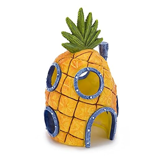 Penn-Plax Spongebob Squarepants Officially Licensed Aquarium Ornament – Spongebob’s Pineapple House – Large