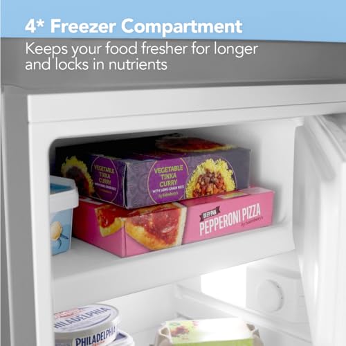 Igenix IG155X Freestanding Under Counter Fridge With 2 Adjustable Shelves, 1 Salad Drawer, 3 Door Shelves, Reversible Door, 95 Litre Capacity Fridge, 14 Litre Ice Box, 55 cm Wide, Inox - 8