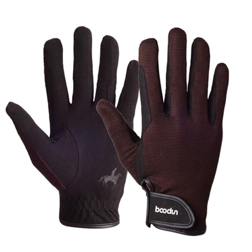 Foto von WDEC Reithandschuhe, Unisex Erwachsene, Reithandschuhe Atmungsaktiv, Touchscreen Handschuhe, für Radfahren, Reiten und Outdoor Aktivitäten, Professional (braun, M)