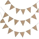 Nagelneu und hohe Qualität. Miniatur Deko Weihnachten Festival-Feier-Party Girlande Zelt Dekor 10m Jahrgang Jute hessischen Burlap Bunting Fotografie Party Hochzeit Banner 48 Fahnen (Farbe : Brown)