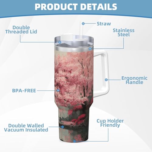 Vaso térmico con diseño romántico cereza 40oz miniatura 6