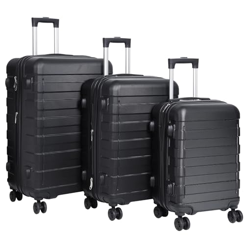 F2C Suitcase Set 3 Piece Expandable Luggage Set Carry On Travel Luggage 22 inch 26 inch 30 inch Hardshell Suitcases with Height Adjustable TSA Lock Spinner Wheels Lightweight Sturdy