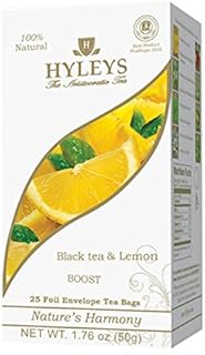 Hyleys Black Tea with Lemon - 25 Tea Bags (Boost) 12 Pack - 300 Tea Bags total