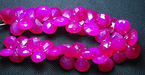 Mystic pink chalcedony briolette de qualité supérieure en forme de cœur facetté de 10-12mm