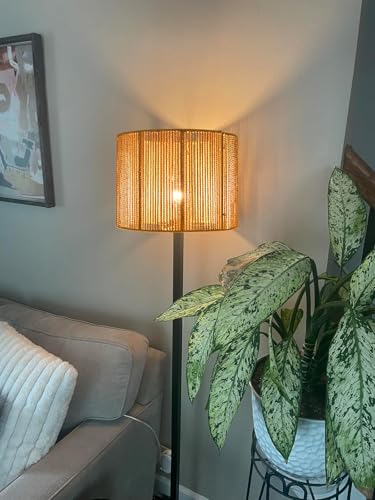 Zecoxol Boho Lamp Shades,Small Lamp Shades For Table Lamps,Wicker Drum Bell Lamp Shade For Floor Lamps,Vintage Rattan Lampshade For Hanging Lamp,Wall Sconce thumb #6