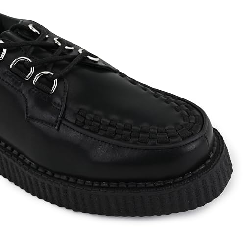 Image of T.U.K. Black Anarchic Creeper Shoes for Women and Men